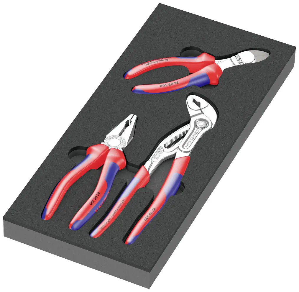 Wera 05150180001 Набор щипцов Knipex, 3 шт., с пенопластовой вставкой
