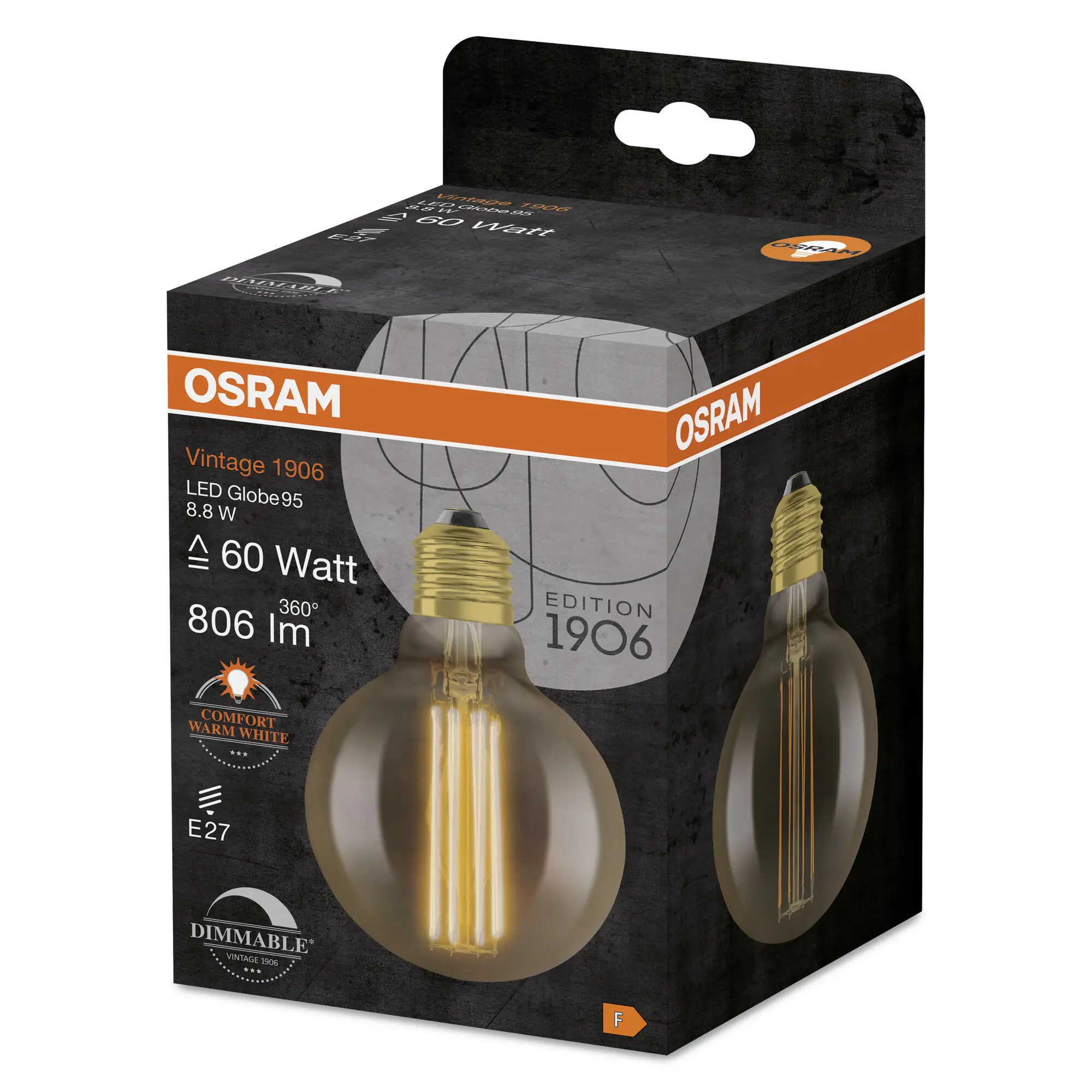 Светодиодная лампа OSRAM HOMELIGHTING 4058075761773 E-27 8,8 Вт = 60 Вт, теплый белый свет, 1 шт.