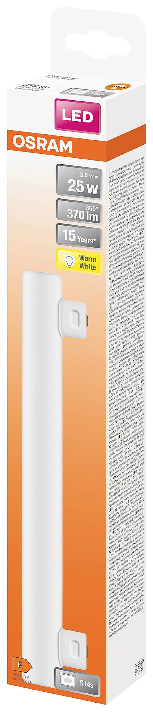 Светодиодная лампа OSRAM HOMELIGHTING 4058075762374 S14S 3,5 Вт = 25 Вт, теплый белый свет, 1 шт.