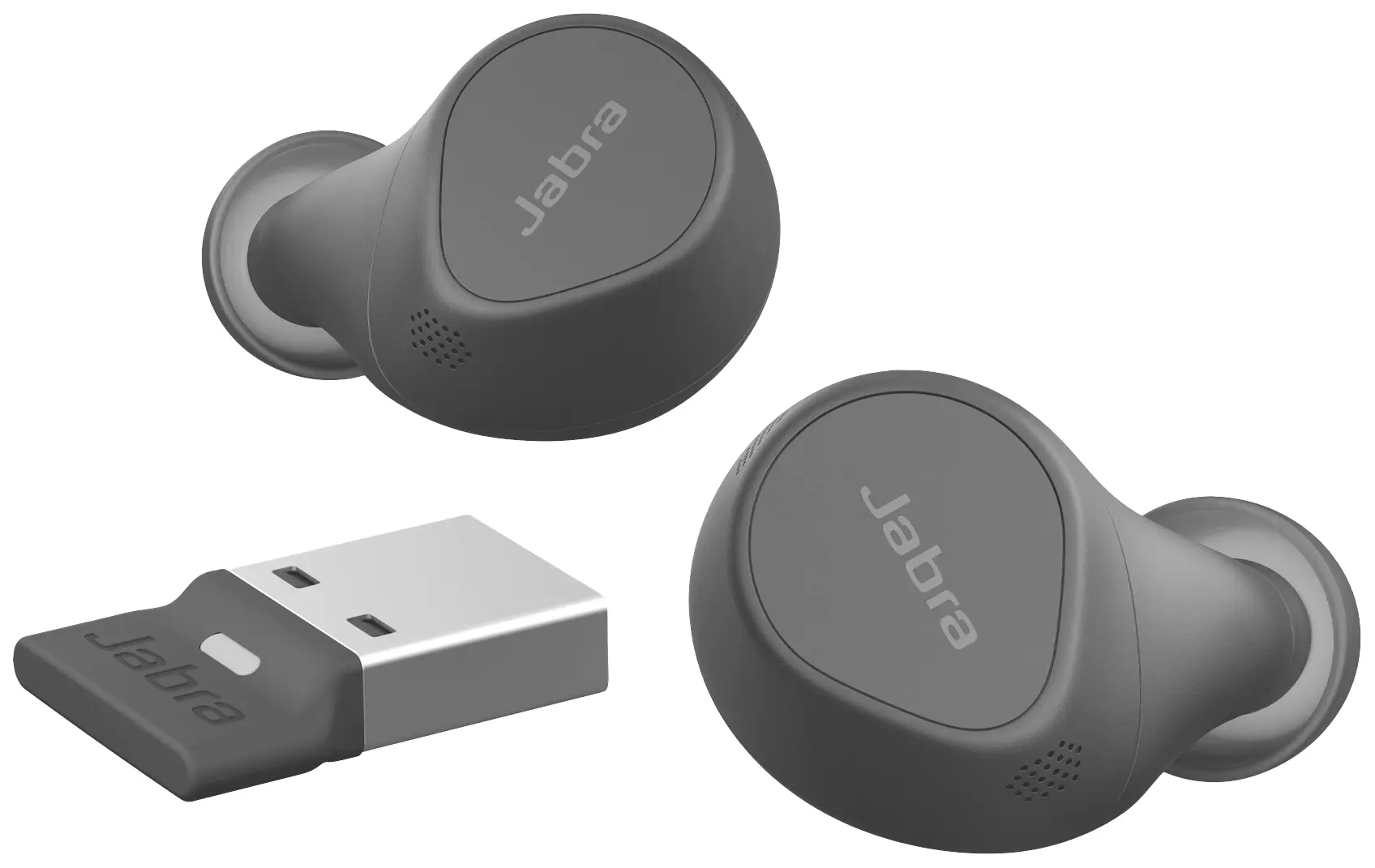 Стереонаушники Jabra Evolve2 Buds Bluetooth, черные, с микрофоном с шумоподавлением, чехлом для переноски с шумоподавлением и функ
