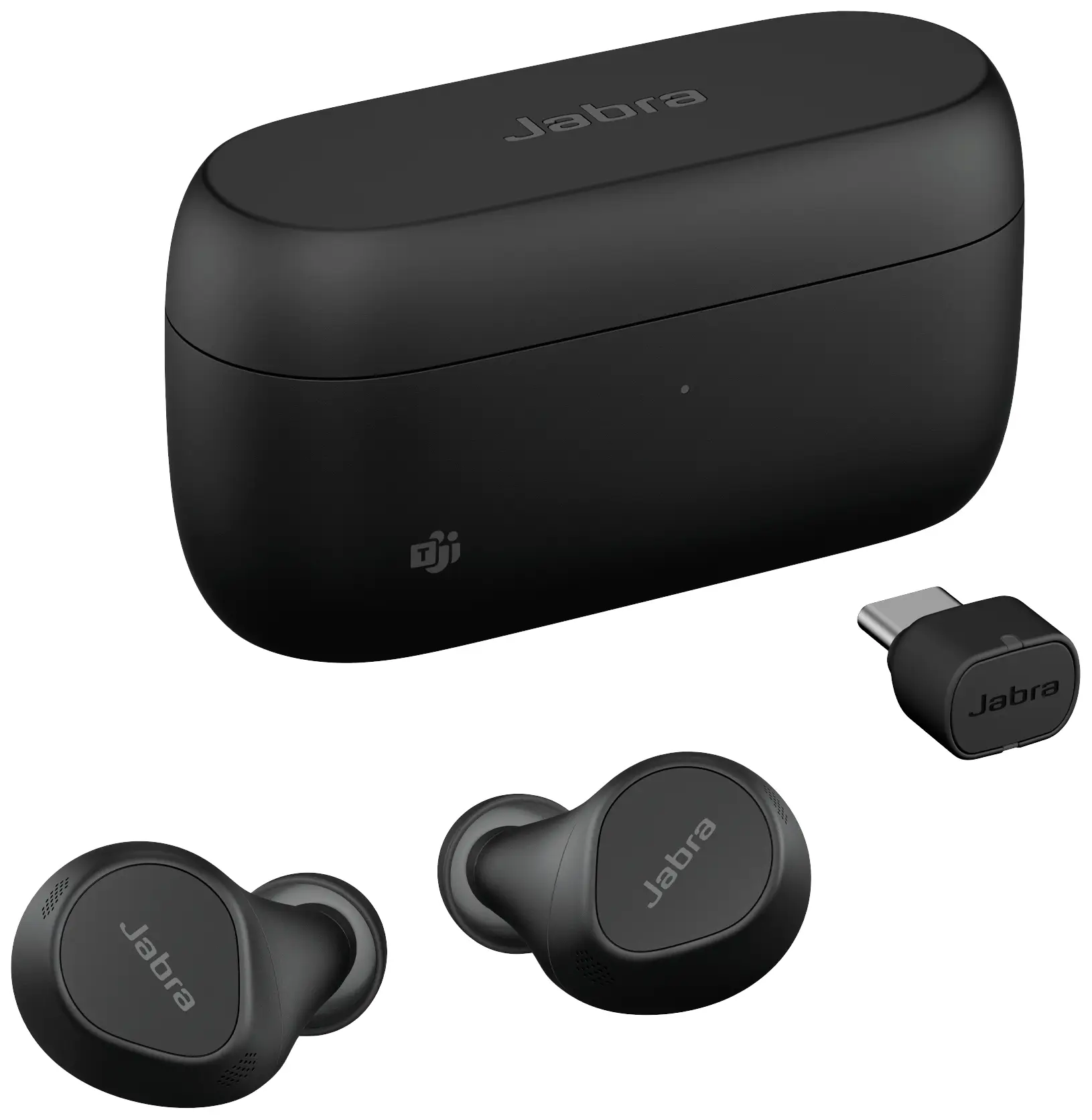 Стереонаушники Jabra Evolve2 Buds Bluetooth, черные, с микрофоном с шумоподавлением, чехлом для переноски с шумоподавлением и функ