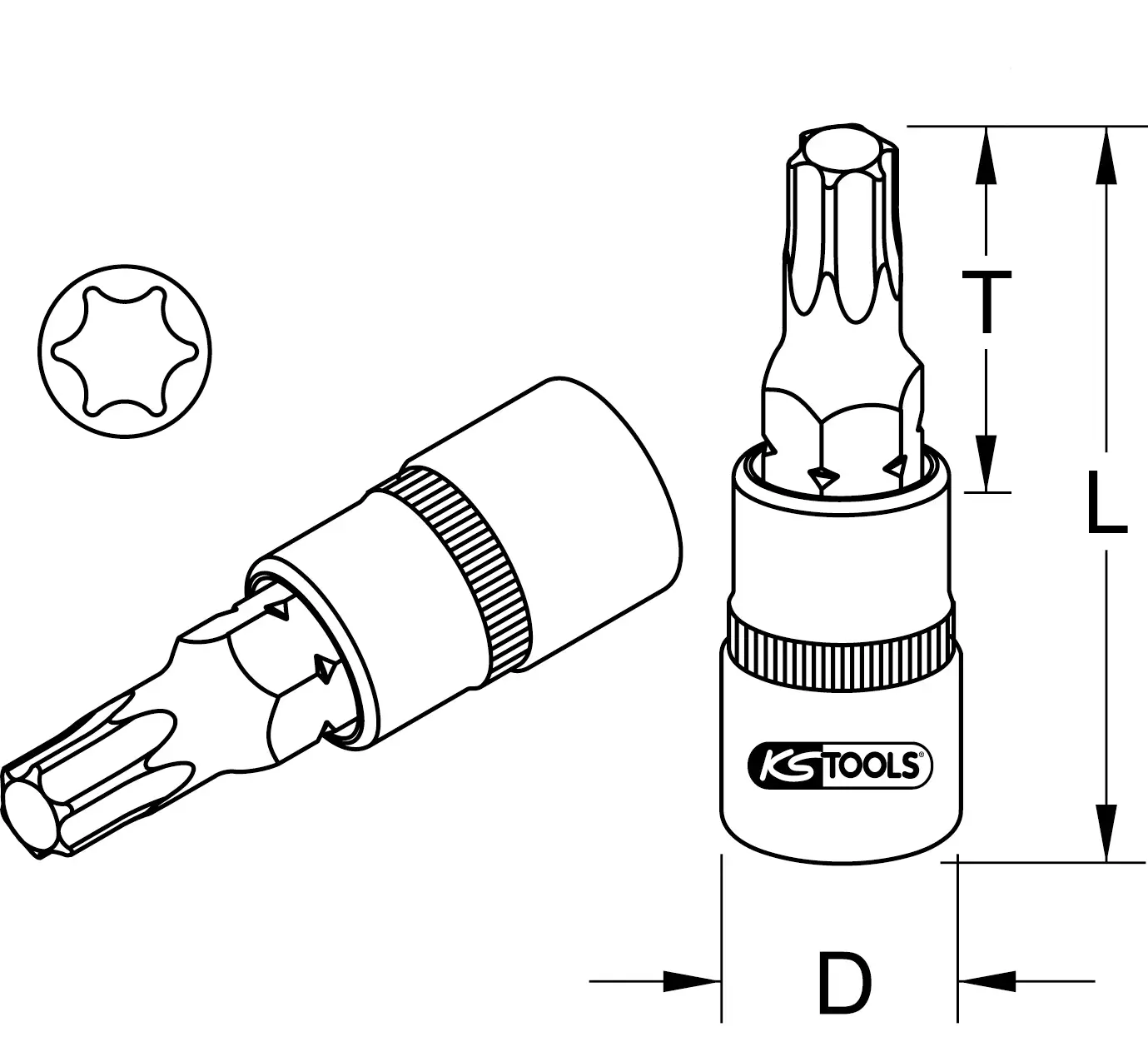 KS Tools 911.1445 911.1445 Торцевой ключ TORX 1/4