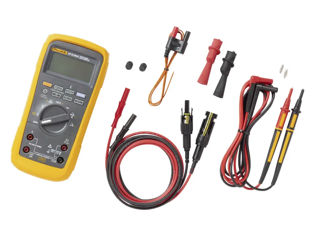Цифровой мультиметр Fluke FLK-87VMAX-PVLEAD1, степень защиты IP67, категория III 1000 В, категория IV 600 В.
