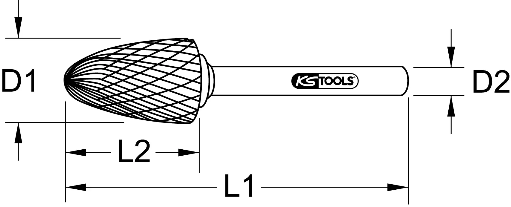 Фреза KS Tools 5153261 515.3261, 3 мм x 38,5 мм, 1 шт.