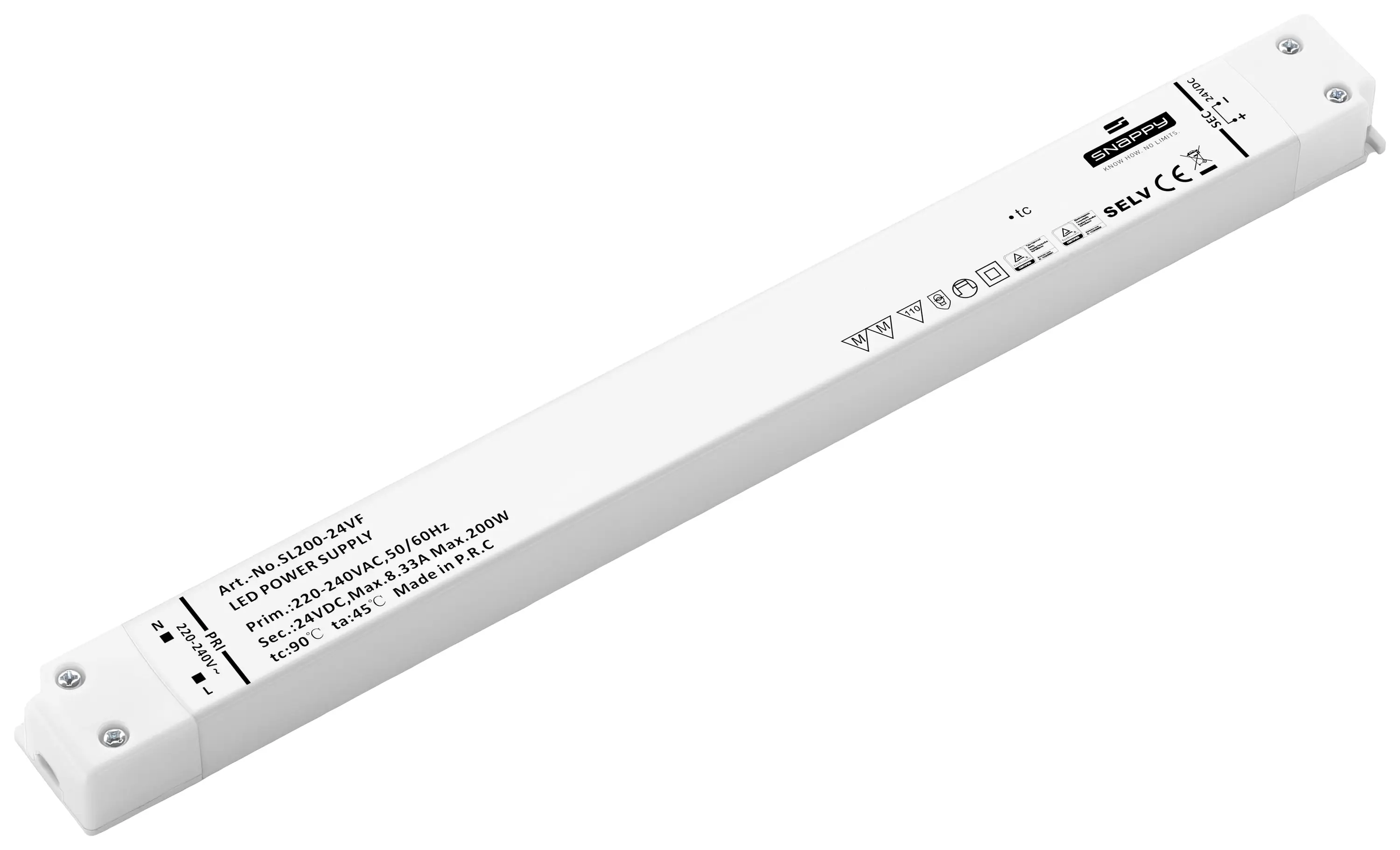 Світлодіодний трансформатор Dehner Elektronik LED 24V200W-MM-EU, драйвер для світлодіодів Постійна напруга 200 Вт 8,33 A 24 В/DC П