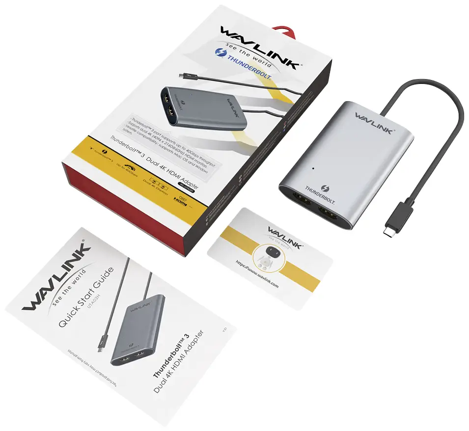 Thunderbolt, HDMI-адаптер Wavlink WS-UTA02H WS-UTA02H, 50 см