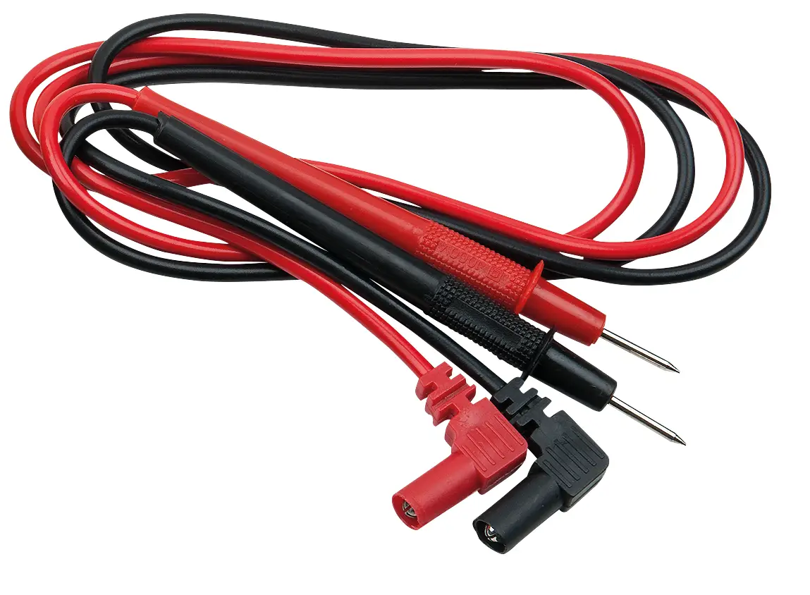KS Tools 1500927 Вимірювальний дріт безпеки, чоловічий роз'єм, пластинчастий 4 мм зонд, 0,87 м червоно-чорний 1 шт.