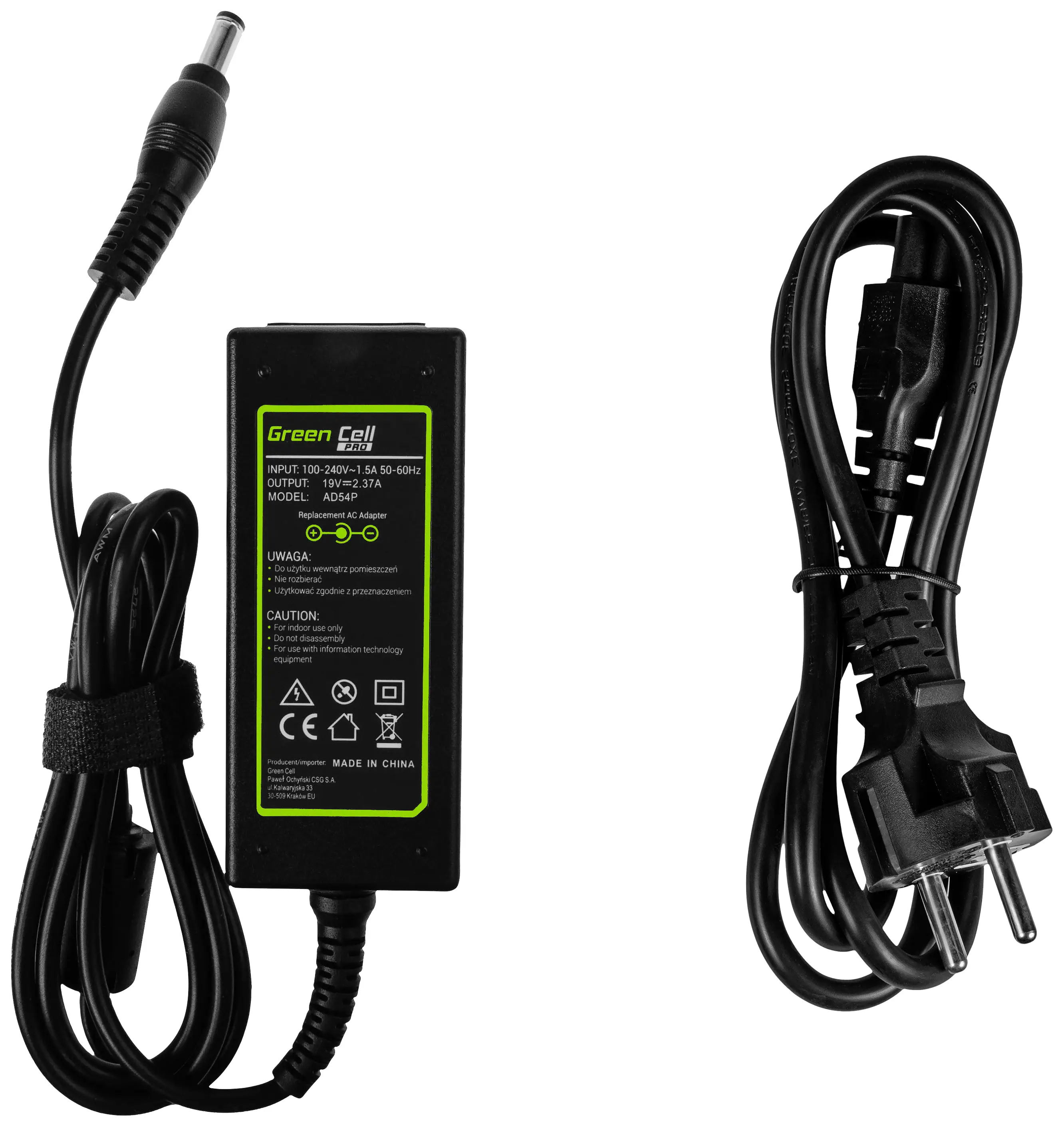 Адаптер питания для ноутбука Green Cell GC-AD54P 45 Вт 2,37 А