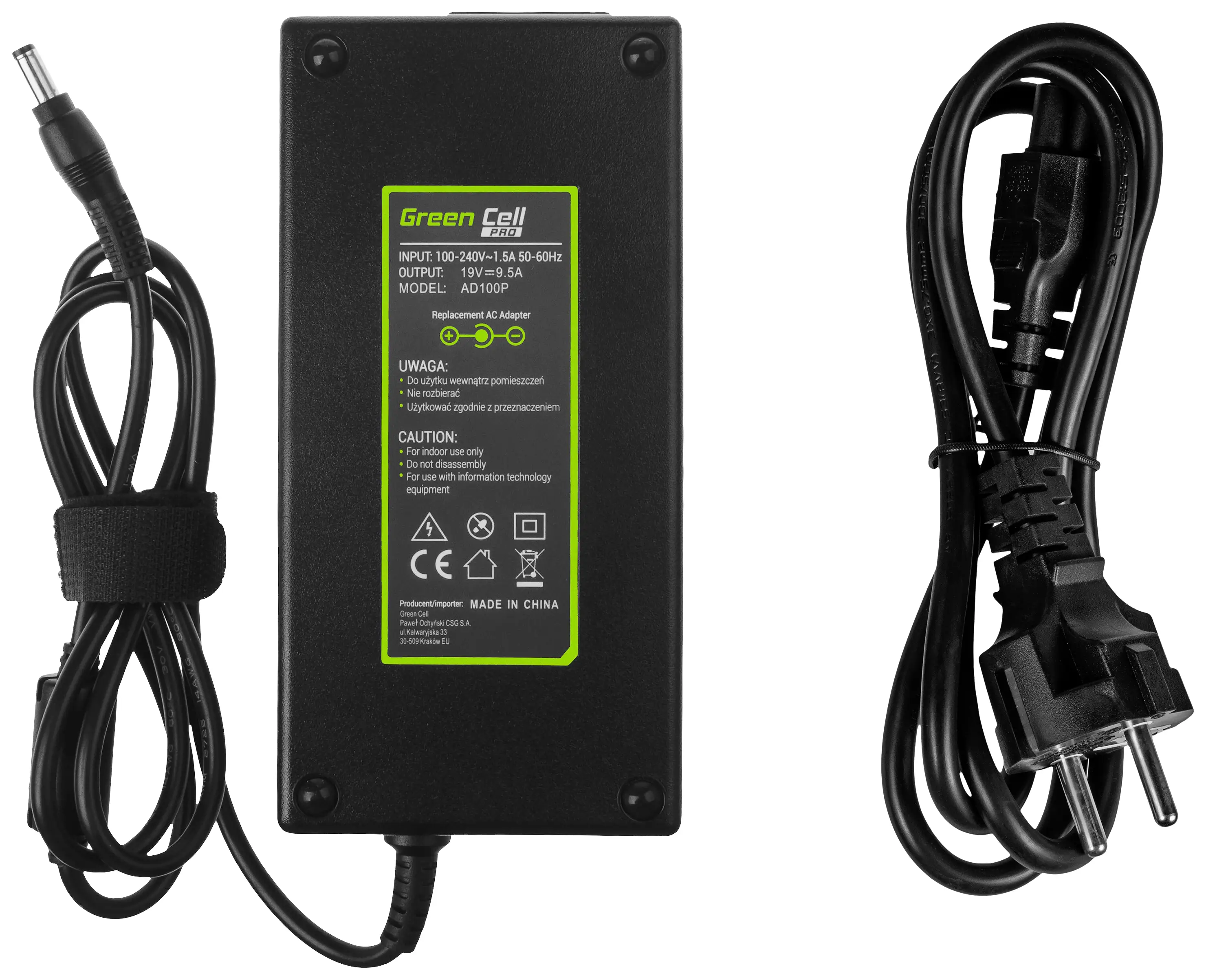 Адаптер питания для ноутбука Green Cell GC-AD100P 180 Вт 9,5 А