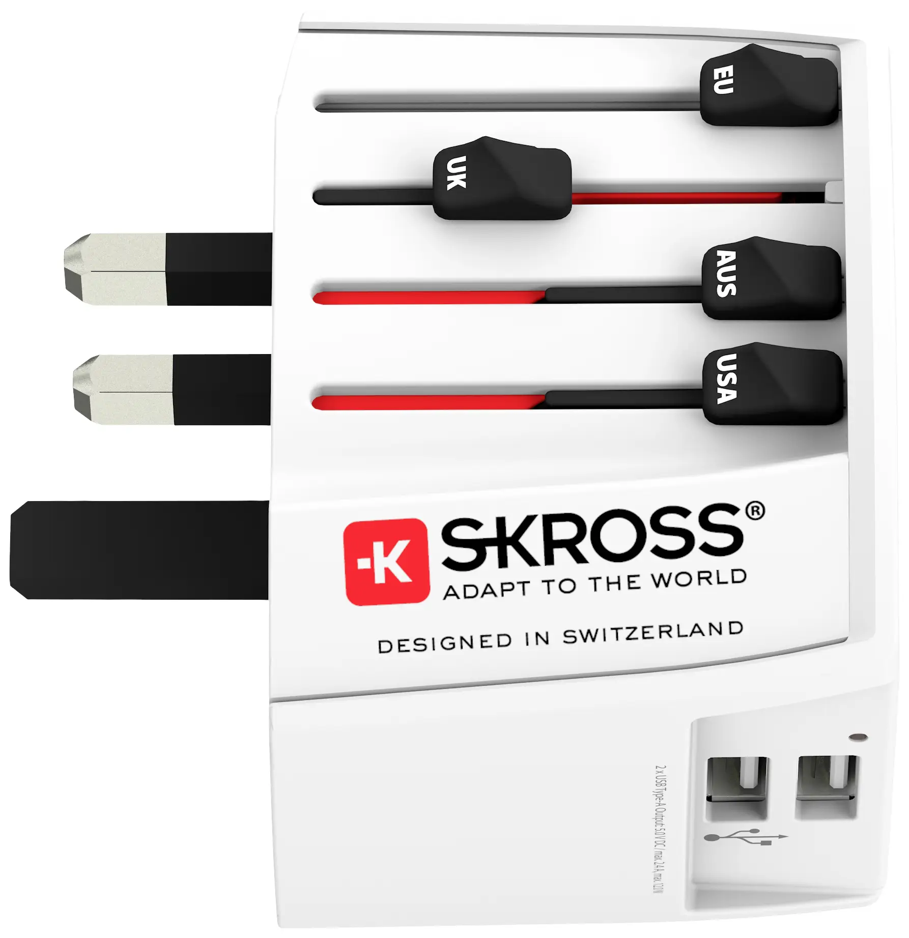 Skross 1.302960 MUV USB-адаптер для путешествий (2xA)