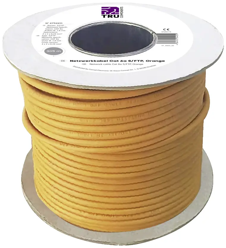 Сетевой кабель TRU COMPONENTS TC-11008844 CAT 6a S/FTP 4 x 2 x 0,24 мм² 305 м