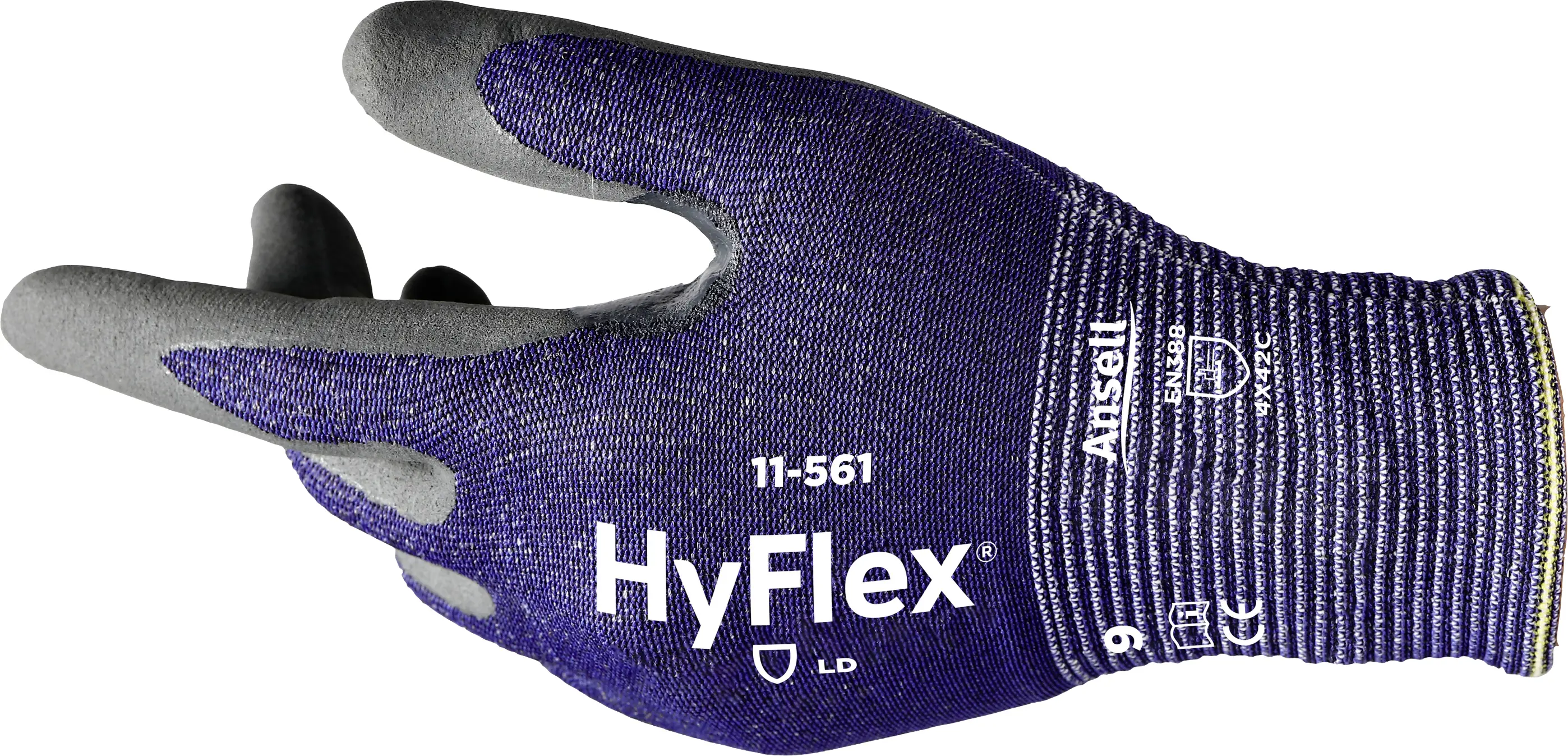Рабочие перчатки Ansell 11561R110-1P HyFlex® из нейлона, HPPE, базальта, спандекса® и полиэстера. Размер: 11. Соответствуют станда