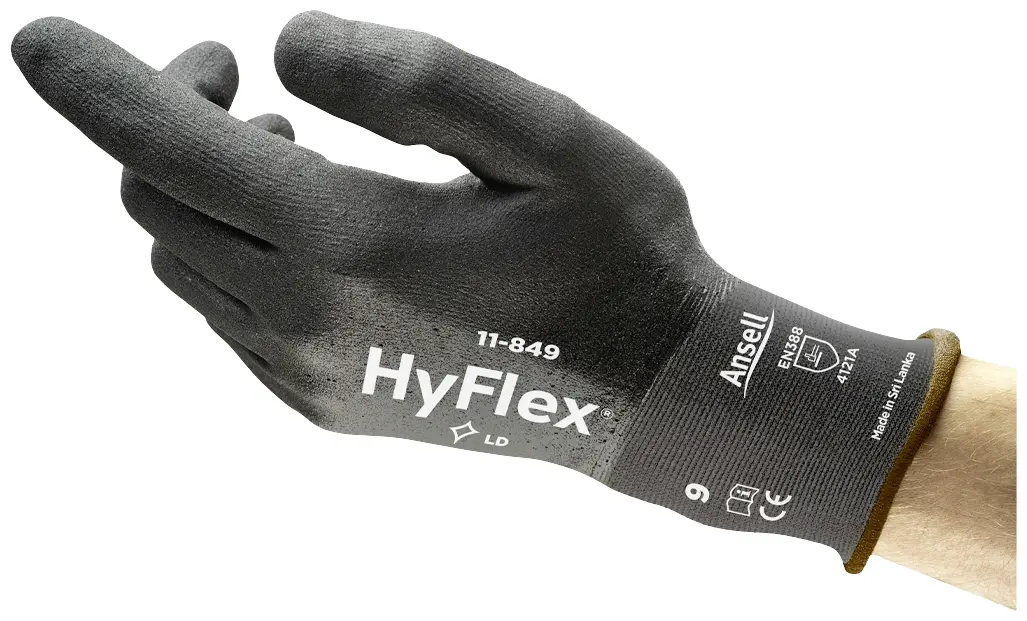Рабочие перчатки Ansell 11849070 HyFlex® из спандекса® и нейлона. Размер: 7. Соответствуют стандартам EN 388:2016, EN 420-2003, EN