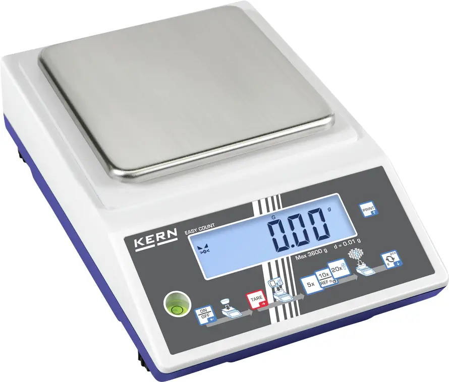 Счетные весы Kern CKE36002 CKE 3600-2. Диапазон измерения: макс. 3,6 кг. Шкала: 0,01 г. Питание от сети. Светло-серый (матовый, са