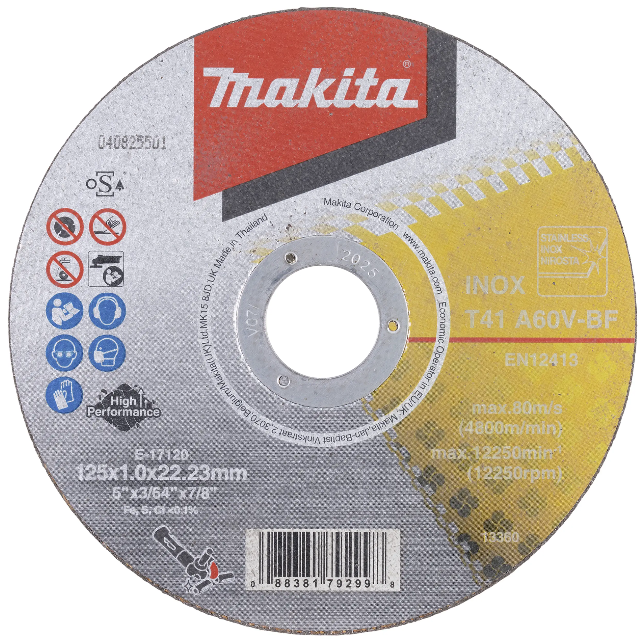 Диск прямой отрезной Makita E-17120-12 125 мм 12 шт.
