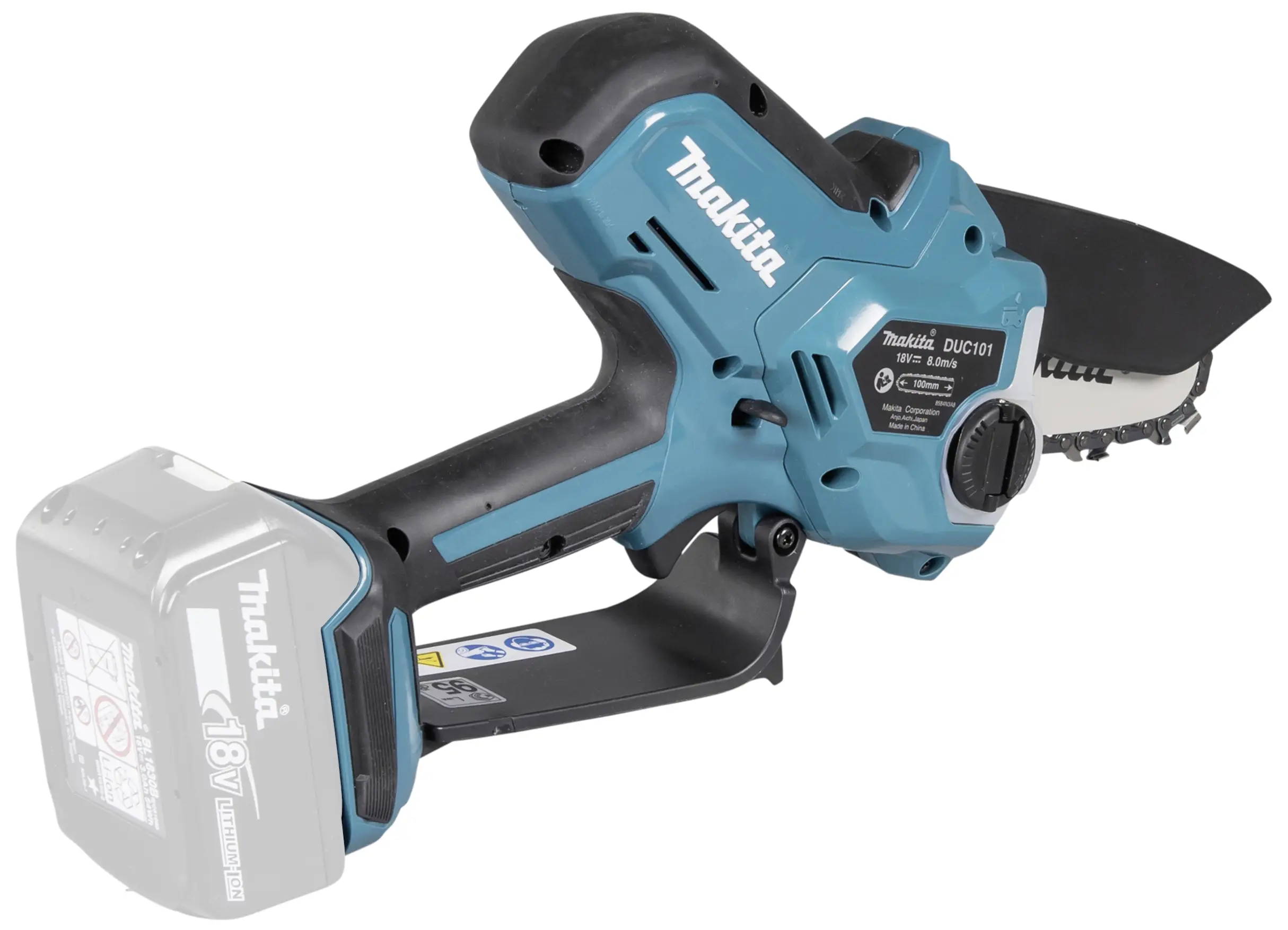 Аккумуляторная цепная пила Makita DUC101Z Micro без аккумулятора, 320 Вт, длина шины 100 мм