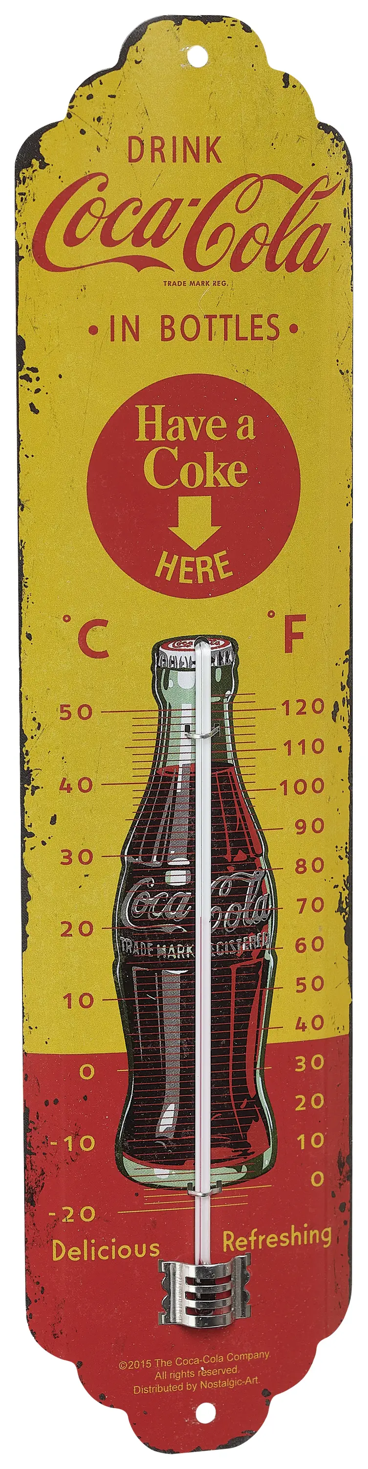 Термометр TFA Dostmann NOSTALGIC ART Coca-Cola жовтий, червоний 12.2060.10