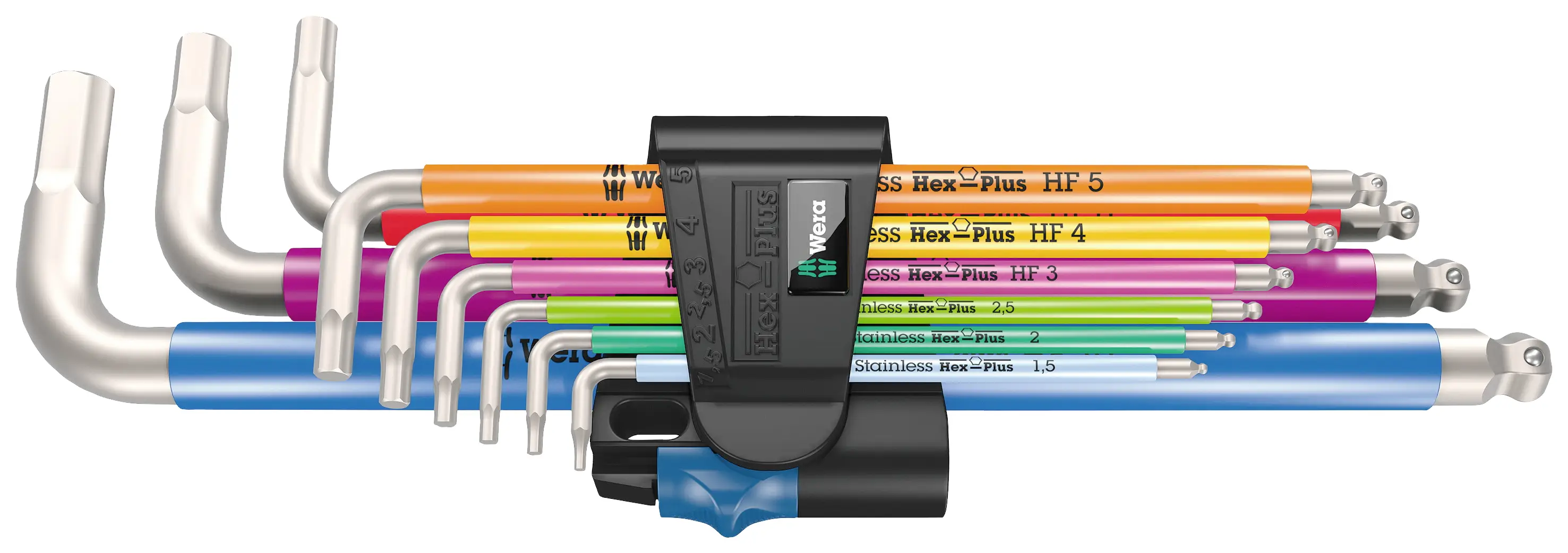 Набір шестигранних ключів Wera 3950/9 Hex-Plus Multicolour HF з нержавіючої сталі 1 05022699001 Внутрішній шестигранник