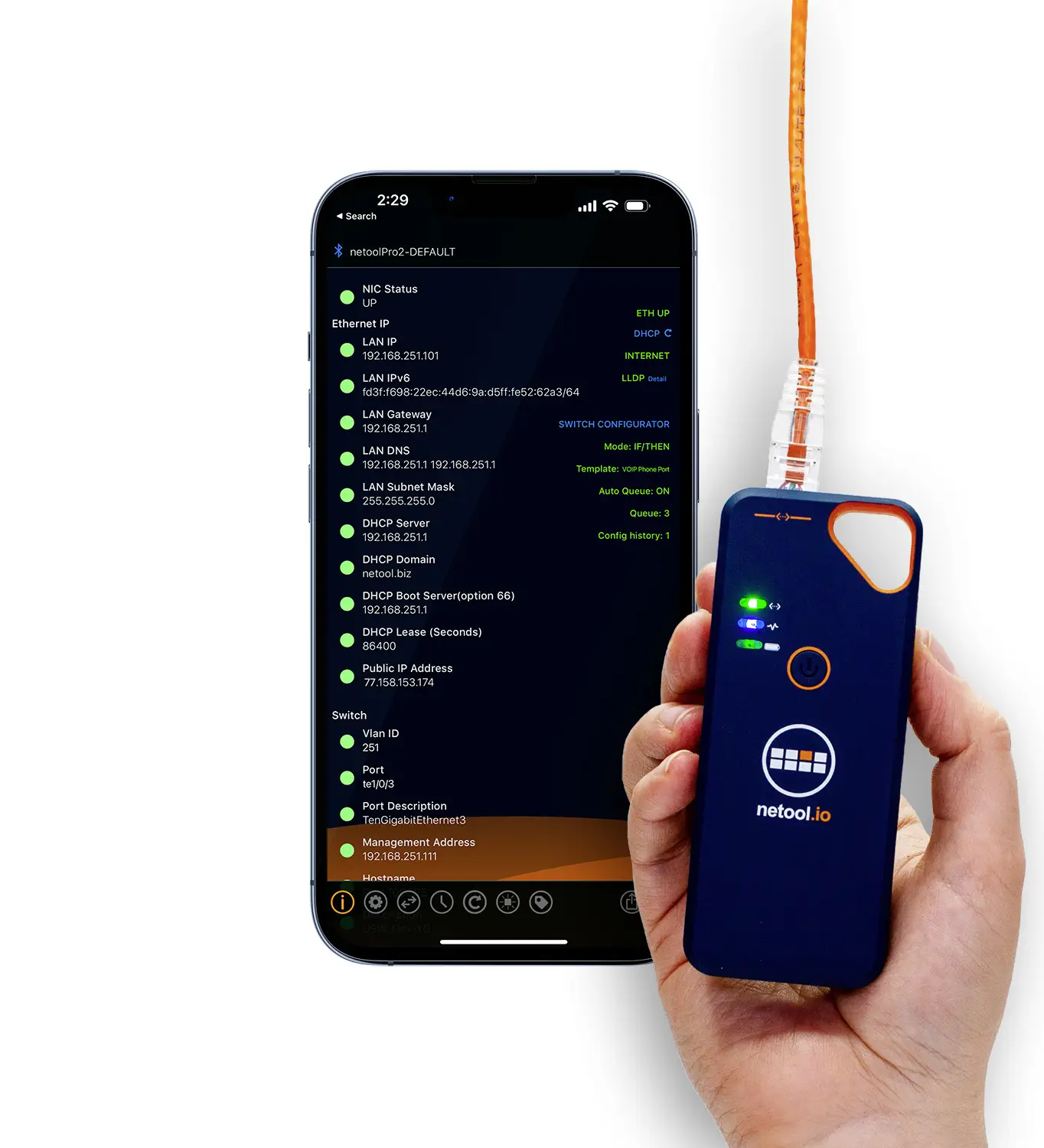 Сетевой тестер Netool IO Pro2 NE1D NE1D, 1 шт.