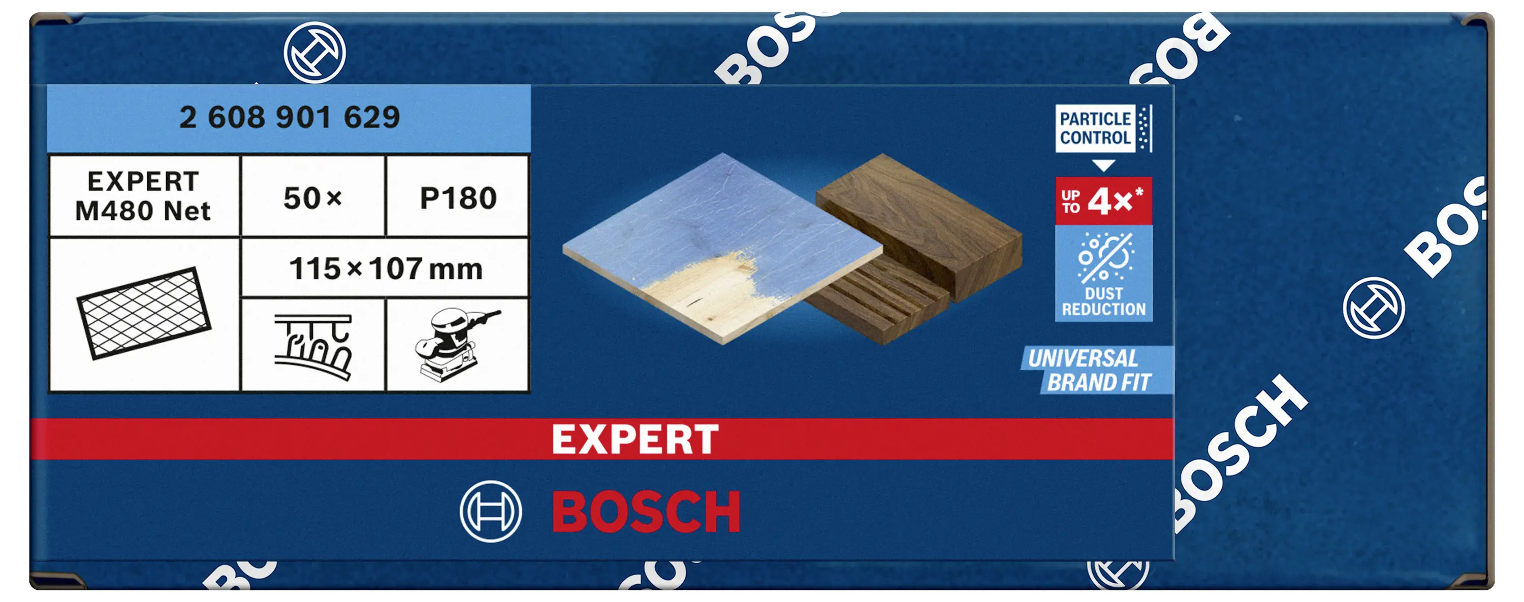 Шліфувальна сітка для орбітальних шліфувальних машин Bosch Accessories 2608901629 115 мм 50 шт.