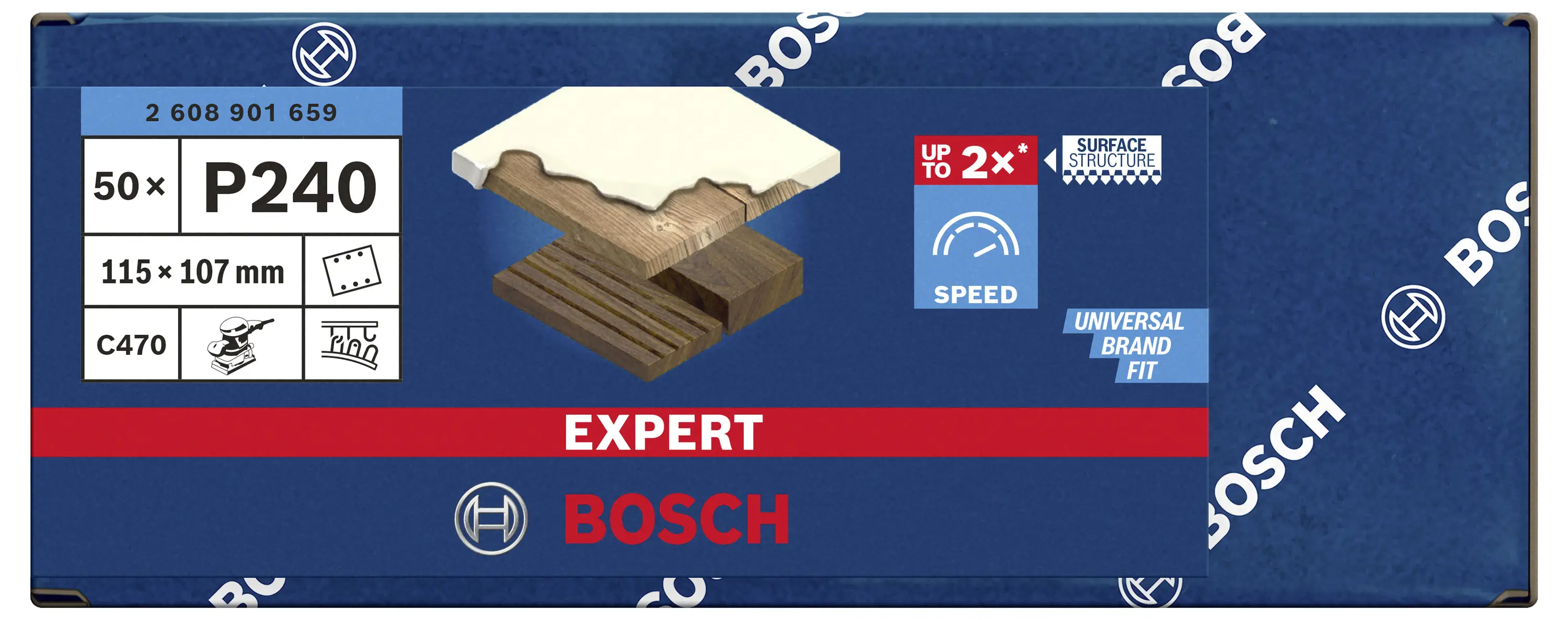 Наждачная бумага для виброшлифовальных машинок Bosch Accessories 2608901659 107 мм 50 шт.