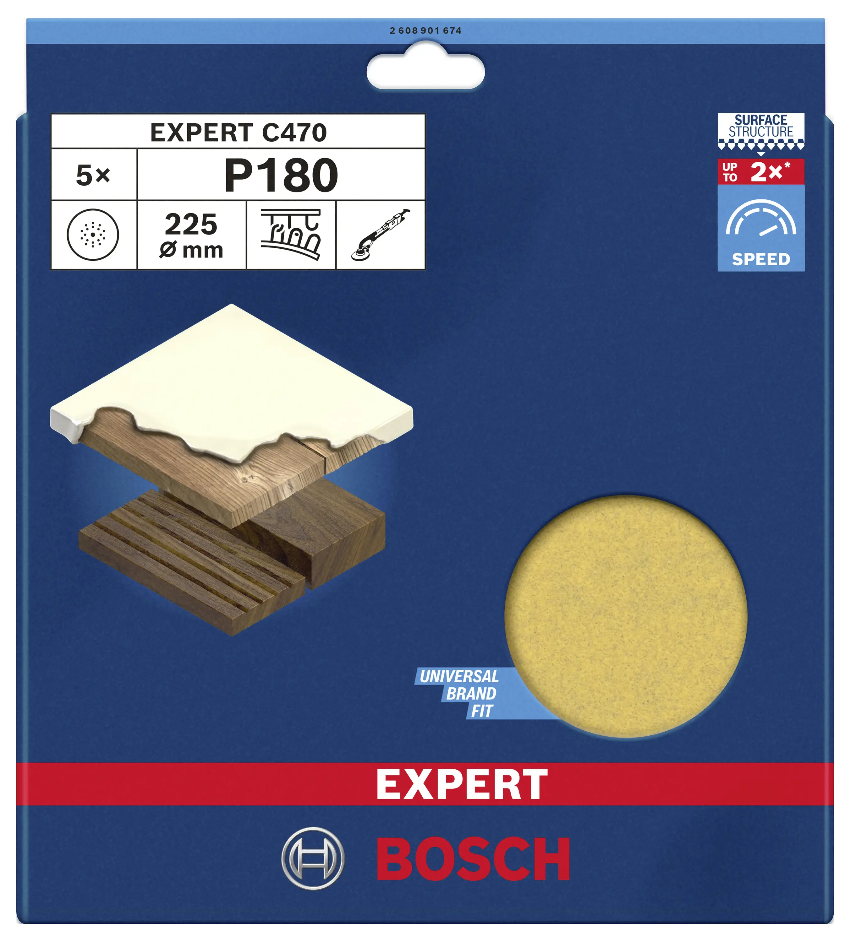 Наждачний папір для гіпсокартону Bosch Accessories 2608901674 5 шт.