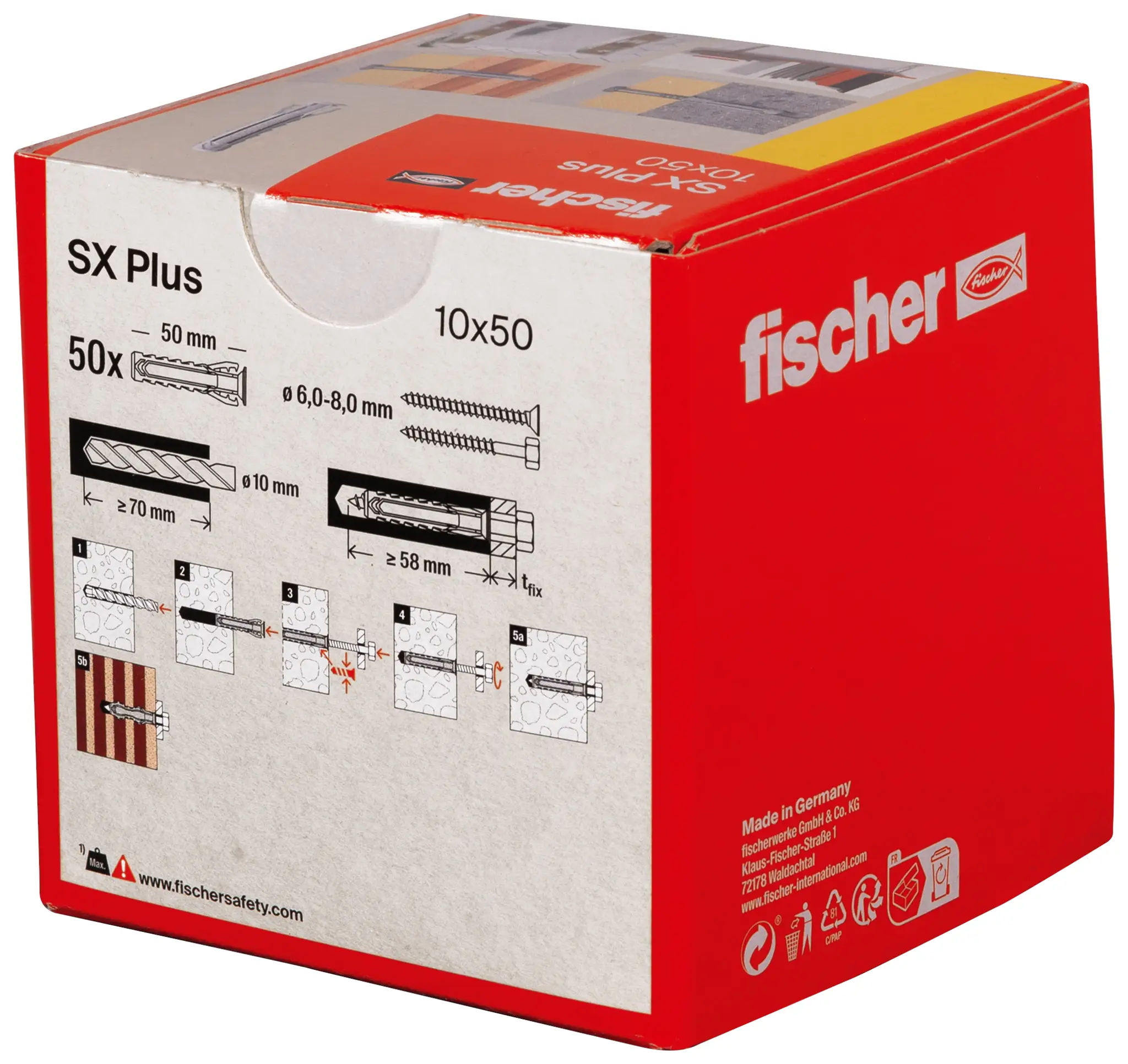 Заглушки Fischer 568010 SX Plus 50 мм 10 мм, 50 шт.