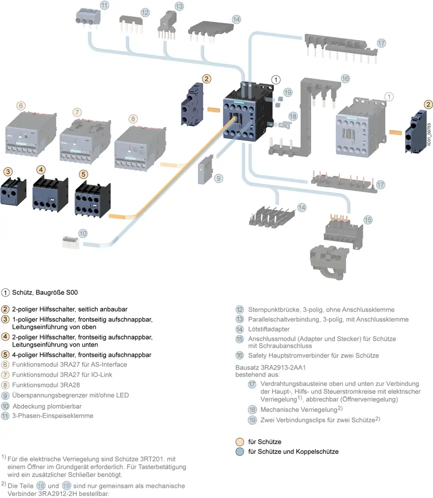 Вспомогательный переключатель Siemens 3RH2911-1AA10, 1 шт., нормально разомкнутый. Подходит для реле марки Siemens. 1 шт.
