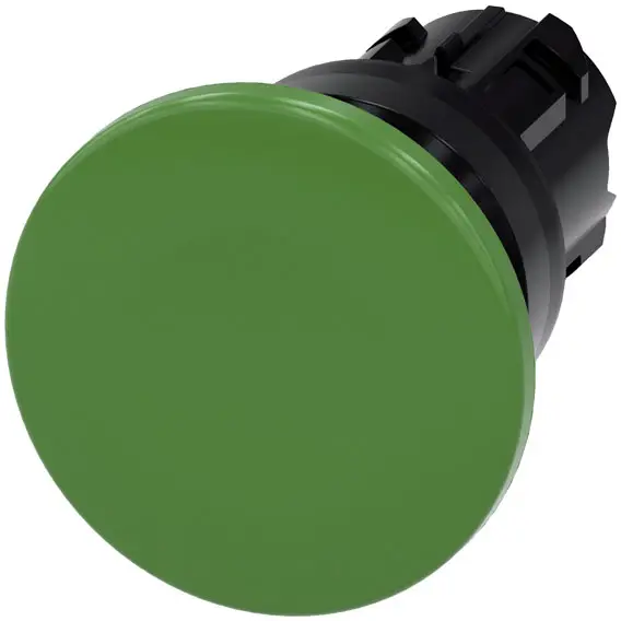 Кнопка Siemens 3SU10001BD400AA0 3SU1000-1BD40-0AA0 в форме гриба, пластиковое переднее кольцо, черная, зеленая кнопка, 1 шт.