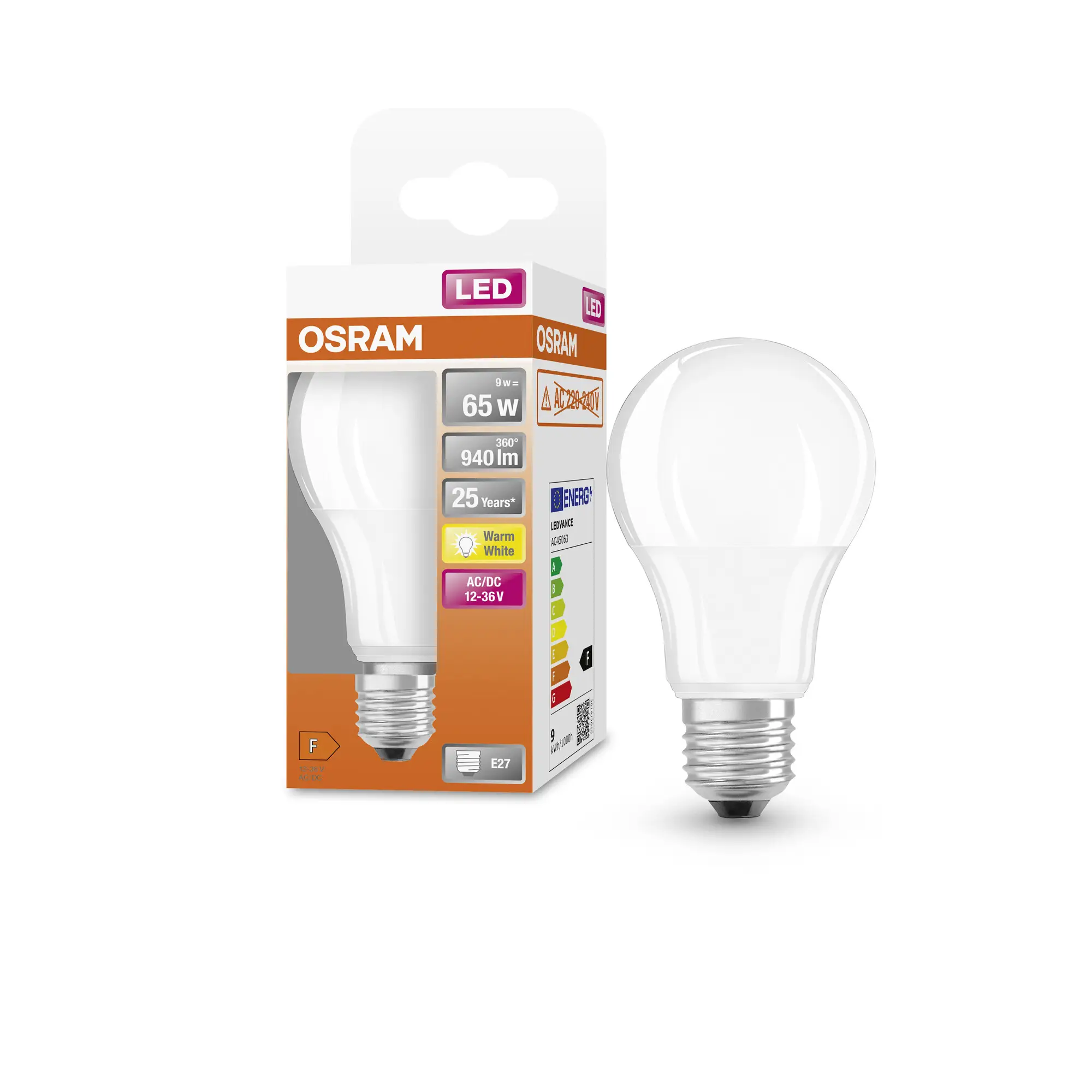 Світлодіодна лампа OSRAM HOMELIGHTING 4099854040467 E-27 9 Вт = 65 Вт теплий білий 1 шт.