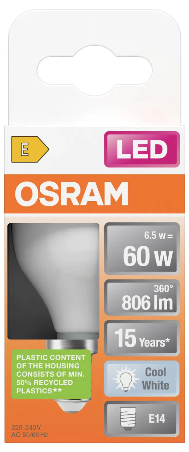 Світлодіодна лампа OSRAM HOMELIGHTING 4099854023101 E14 7 Вт = 60 Вт біла 1 шт.