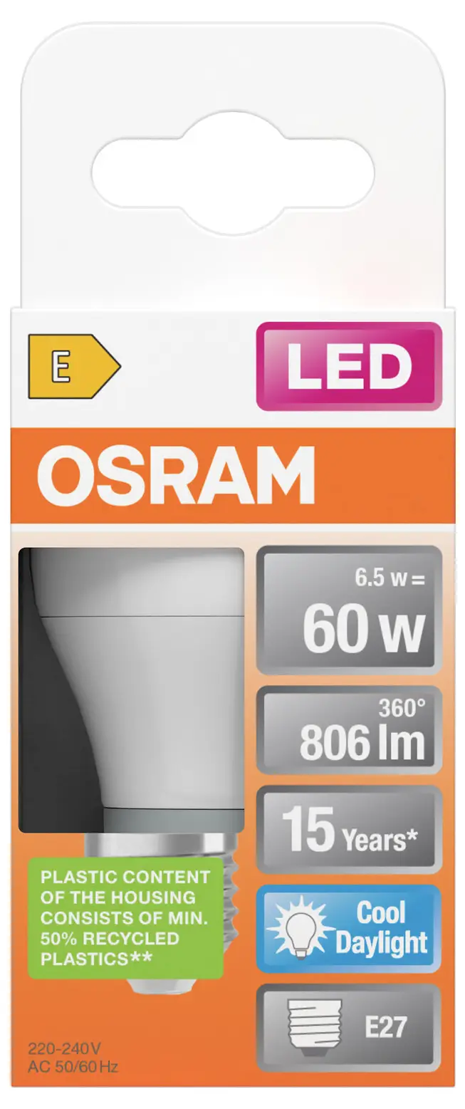 Светодиодная лампа OSRAM HOMELIGHTING 4099854022029 E-27 7 Вт = 60 Вт холодный белый 1 шт.