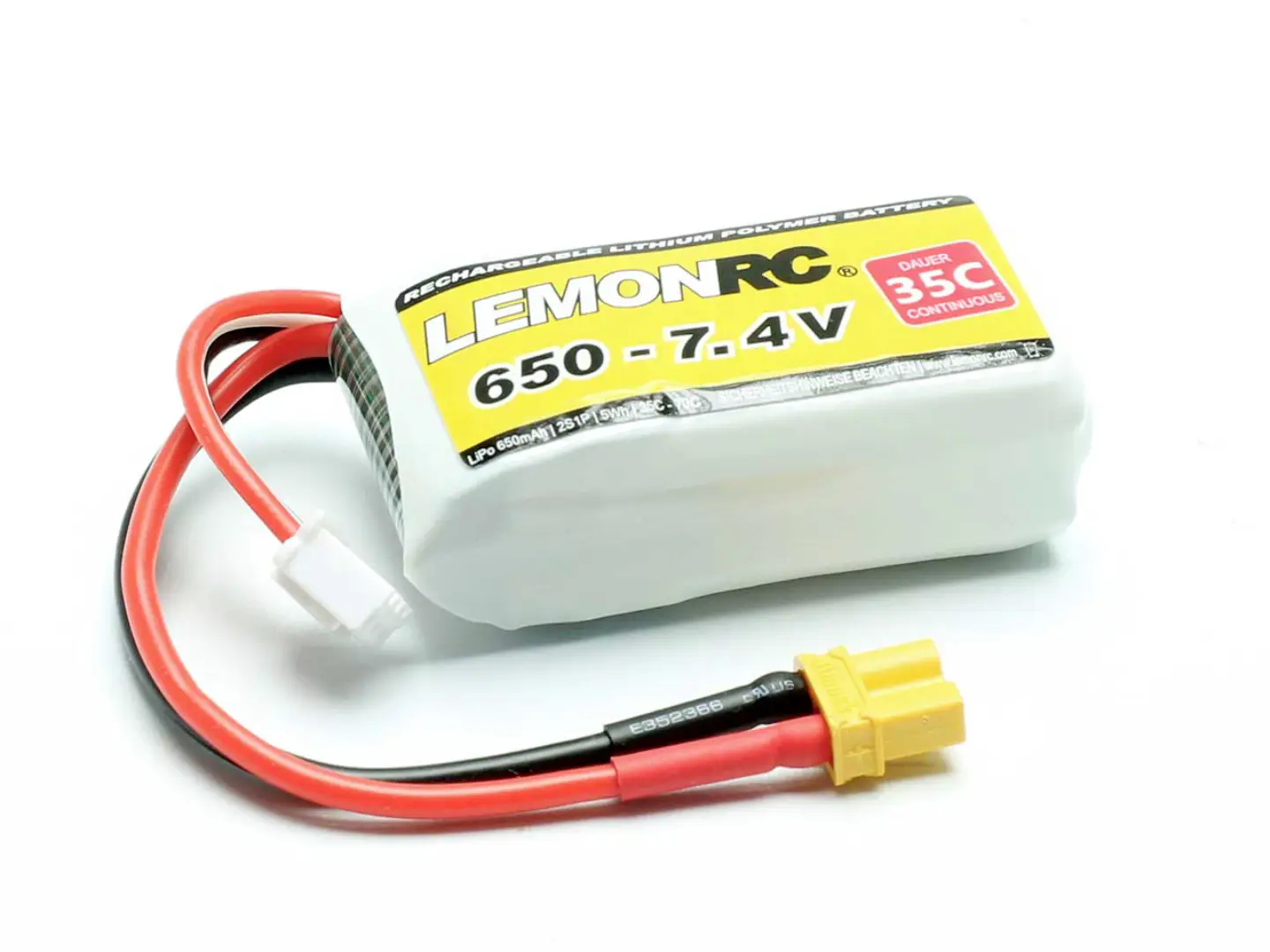 Аккумулятор (LiPo) 7,4 В 650 мАч 35C LemonRC Softcase XT30