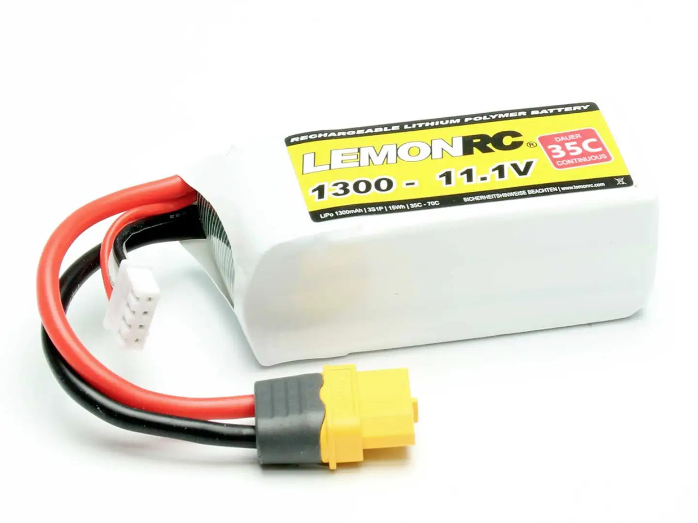 Аккумулятор (LiPo) 11,1 В 1300 мАч 35C LemonRC Softcase XT60