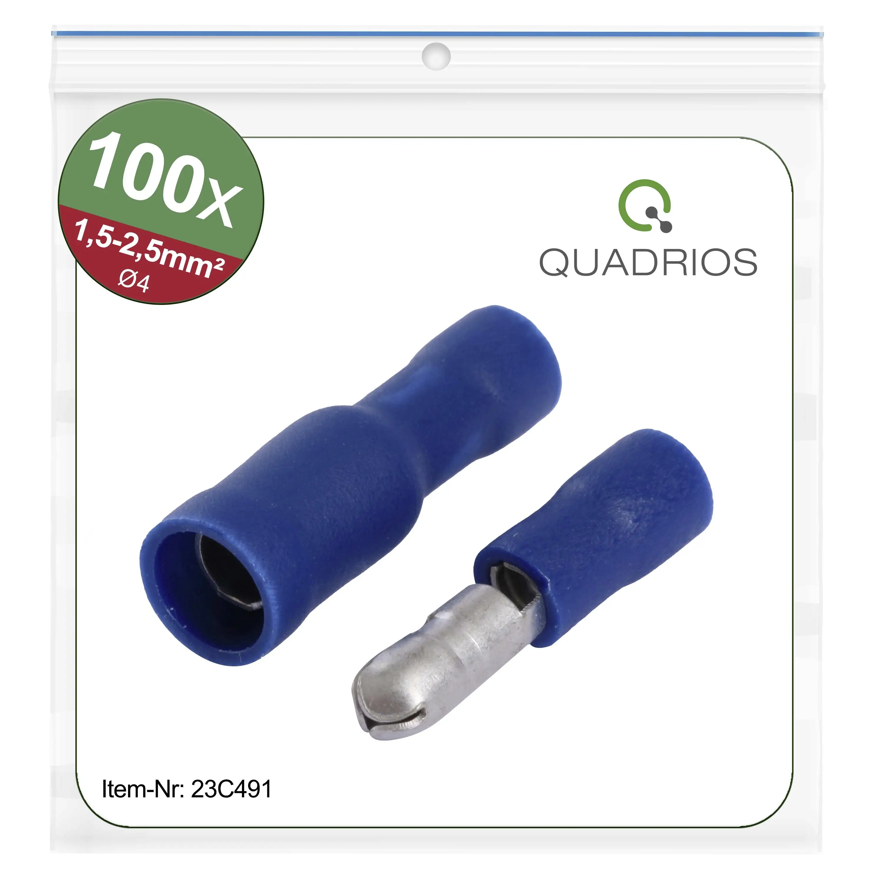 Круглый разъем Quadrios 23C491, 1,5 мм² - 2,5 мм², 100 шт.