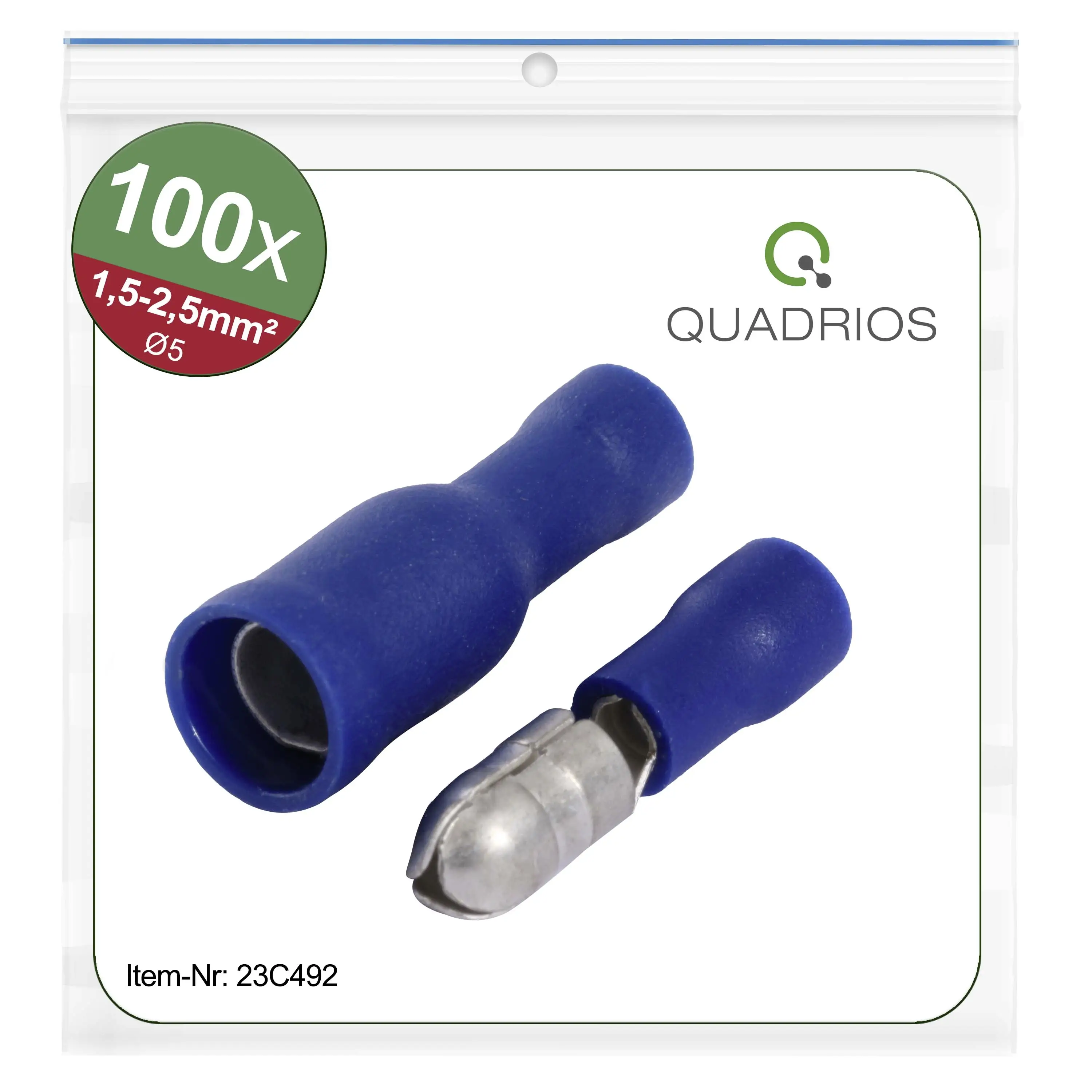 Круглый разъем Quadrios 23C492, 1,5 мм² - 2,5 мм², 100 шт.