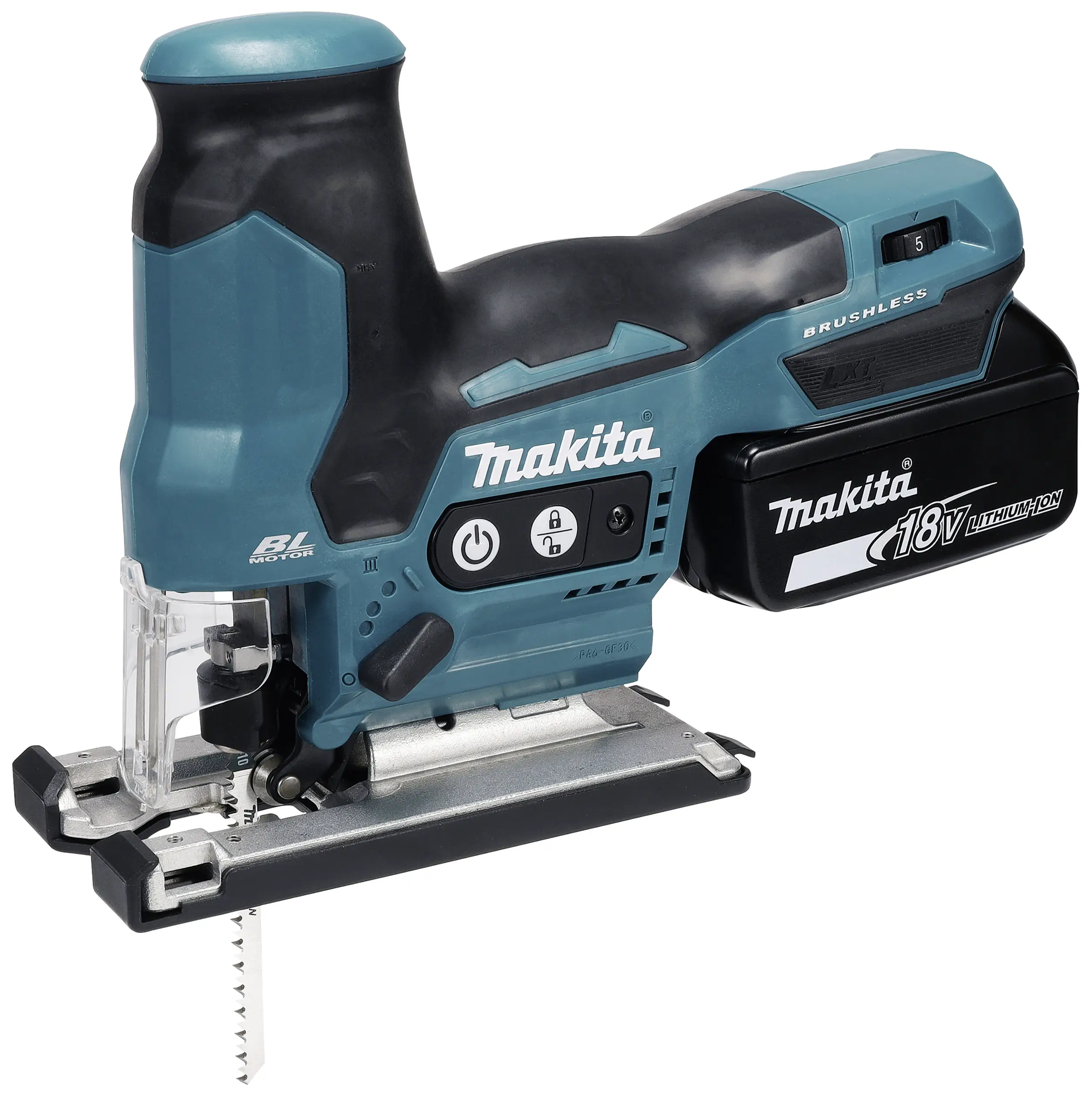Makita DJV185RF1J Акумуляторна поворотна пилка DJV185RF1J з акумулятором, зарядним пристроєм, кейсом 18 В 3,0 Аг Кількість акумуля