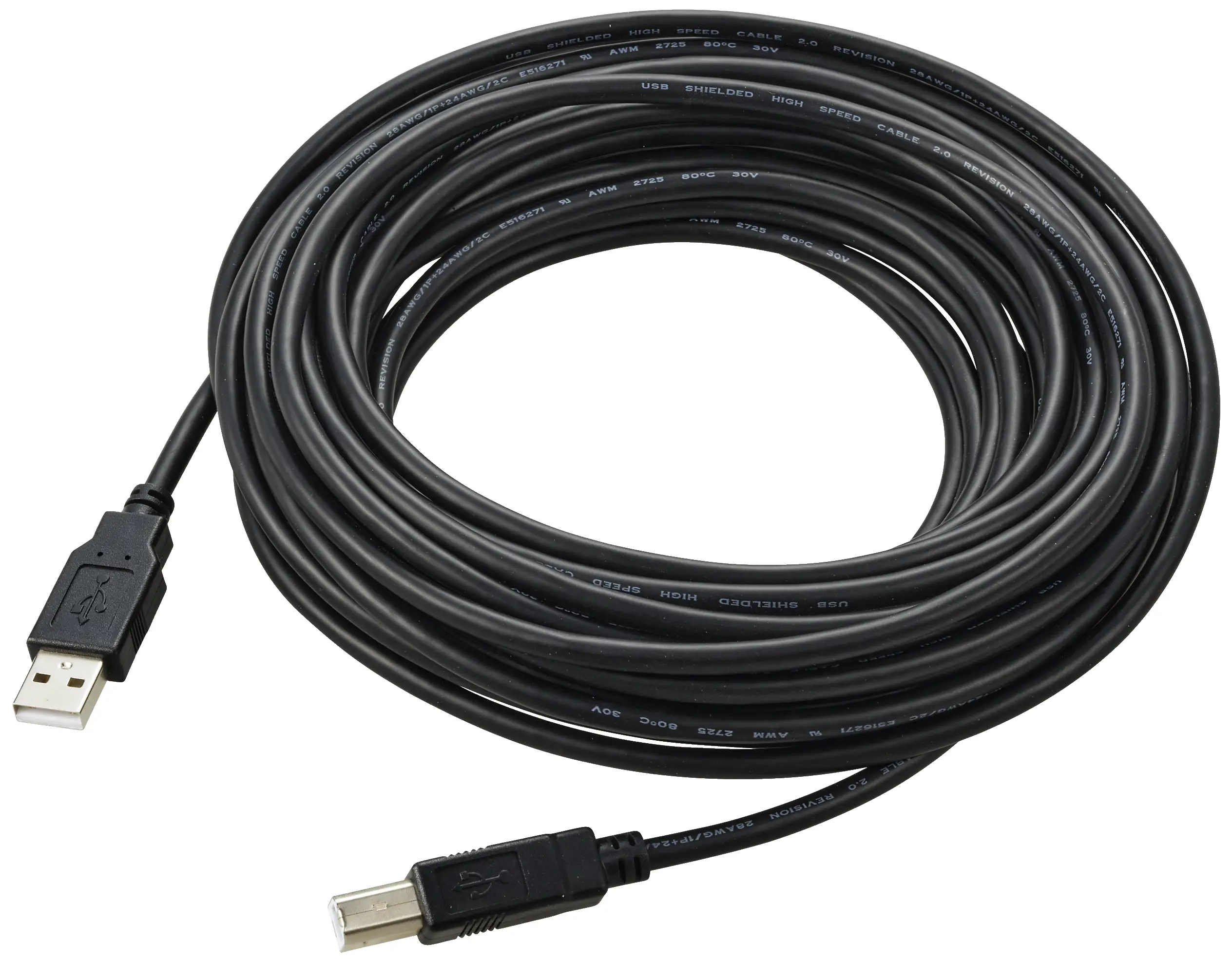USB-кабель Renkforce USB 2.0 USB-A чоловічий роз'єм, USB-B чоловічий роз'єм 10.00 м Чорний плетений екран RF-5770782