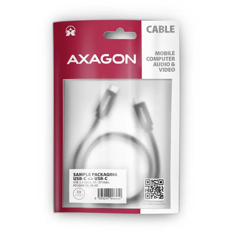 Кабель AXAGON BUCM32-CM20AB BUCM32-CM20AB, 2 м