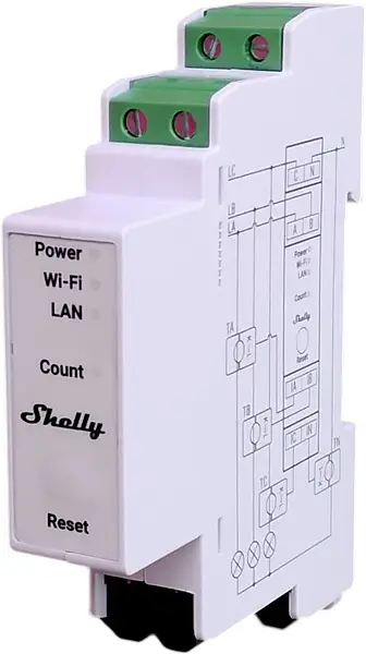 Электросчетчик Shelly Pro 3EM 400A Shelly с Bluetooth и Wi-Fi