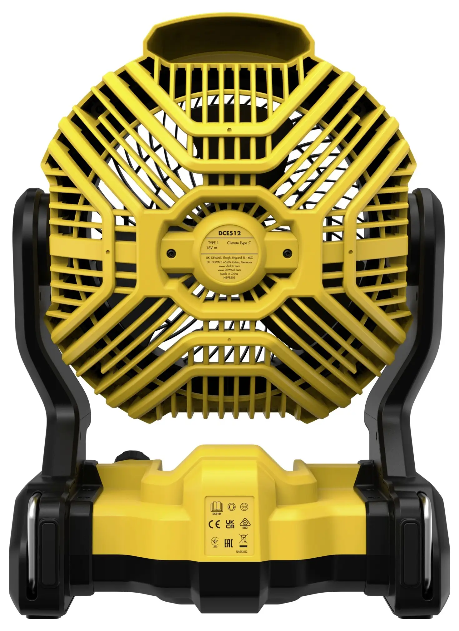Беспроводная воздуходувка DEWALT DEWDCE512N (диаметр 176 мм), работающая от аккумулятора.
