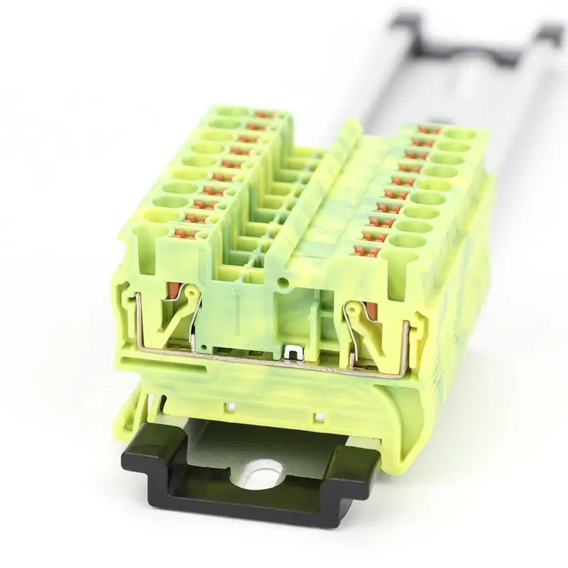 TRU COMPONENTS TC-JPT6-PE Прохідний клемний з'єднувач 8,2 мм Швидкий з'єднувач Кількість контактів: 2 0,5 мм² 6 мм² зелений, жовти