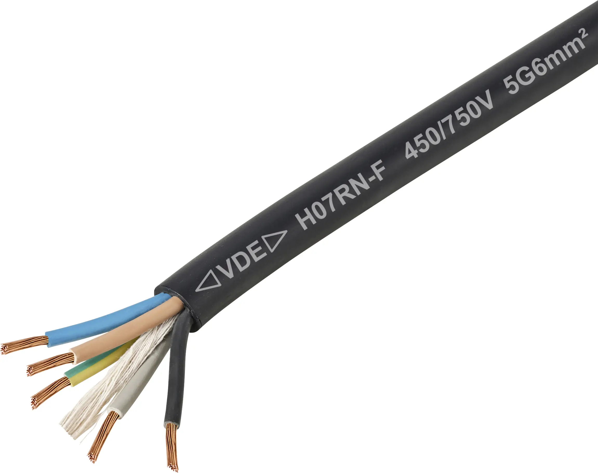 TRU COMPONENTS TC-11594960 Кабель у гумовій оболонці, 5 x 6 мм², багатожильний, кількість виробів на погонний метр, чорний