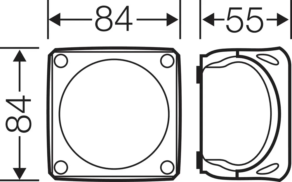 Установочная коробка Hensel DK 0102 W 62000442, 84 x 84 x 55 мм, 1 шт.