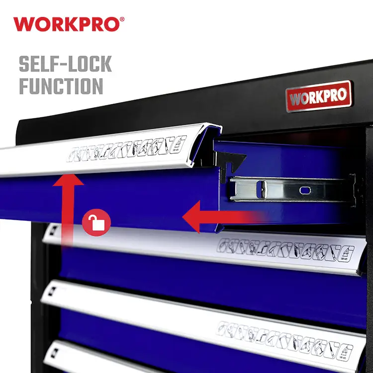 Візок для майстерні WorkPro WP209074 із 7 висувними ящиками та 193 інструментами