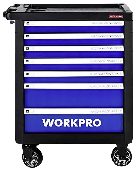WorkPro WP209074 Тележка для мастерской с 7 ящиками и 193 инструментами