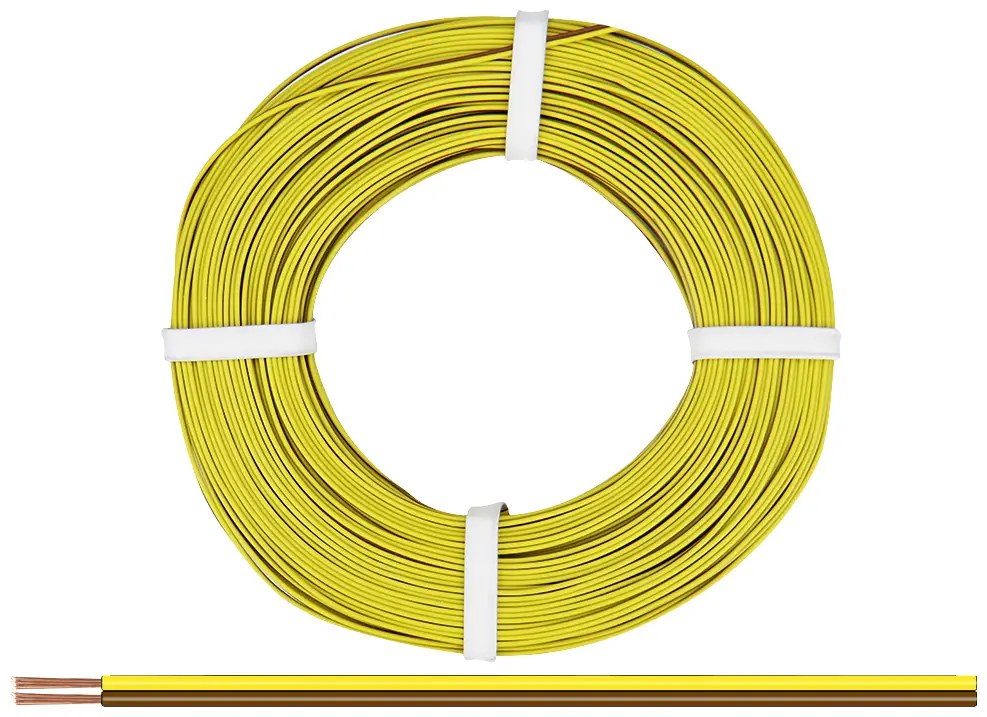 Многожильный кабель Donau Elektronik 250-38-25, 2 x 0,50 мм², желтый, коричневый, 25 м.