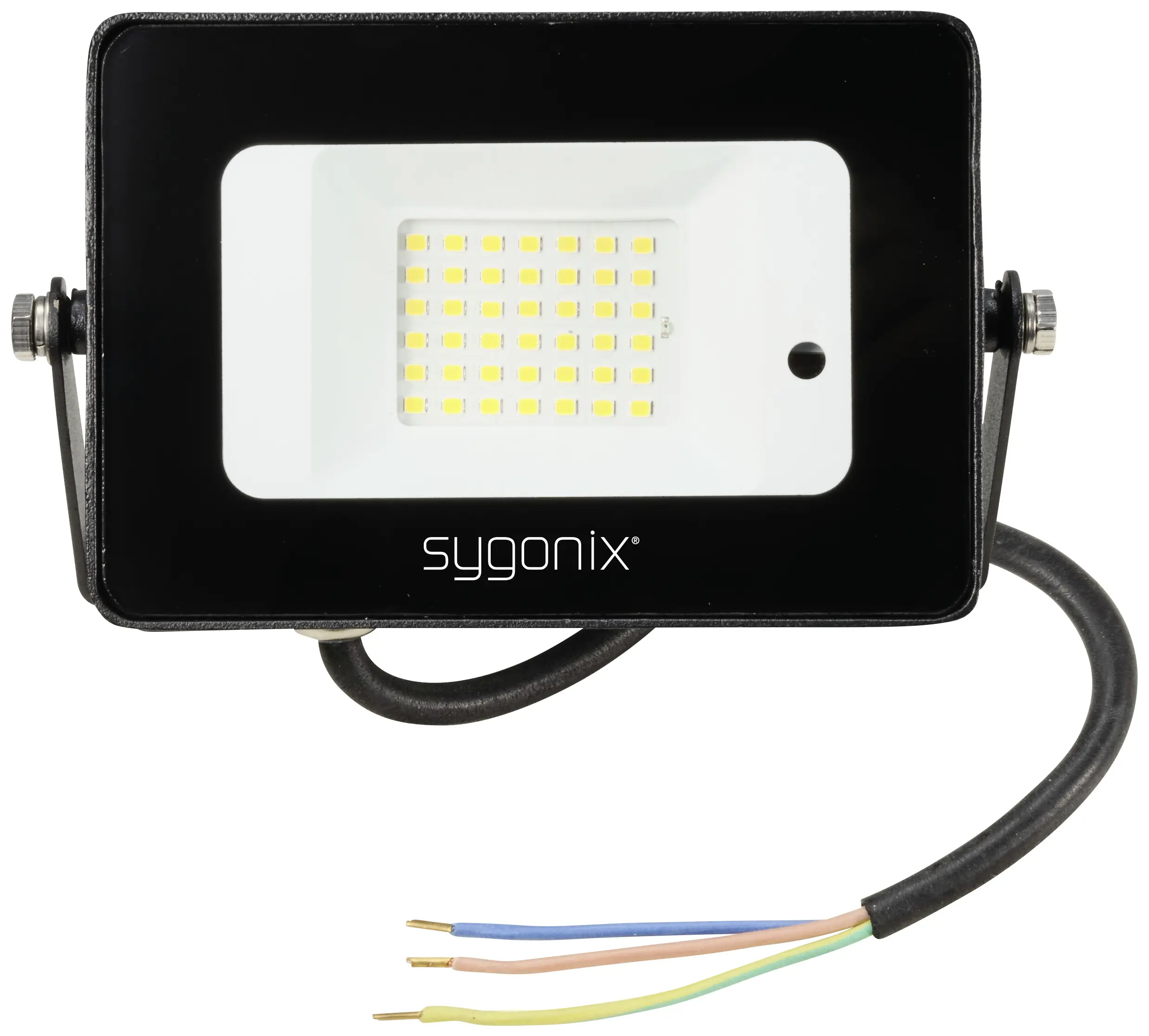 Уличный светодиодный прожектор Sygonix SY-5995280 с датчиком движения. Класс энергоэффективности: C (A - G). Мощность: 10 Вт. Цвет