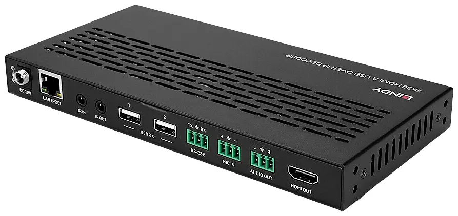 LINDY 4K30 HDMI та USB over IP Extender - Декодер RS232 Extender