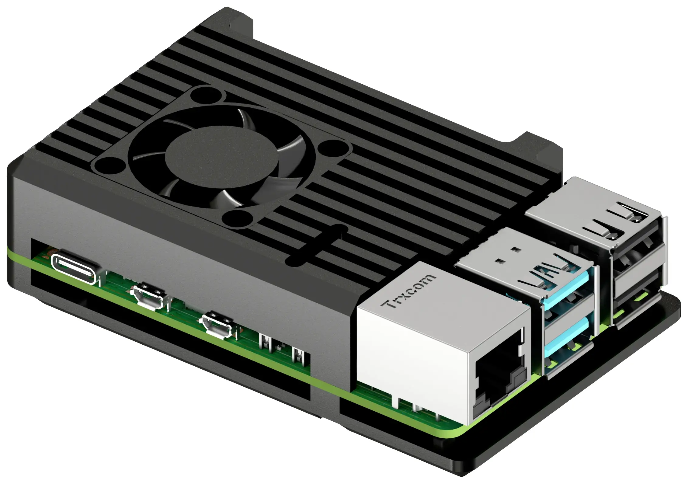 Корпус SBC Joy-it Armor BLOCK ACTIVE з алюмінію, чорного кольору для Raspberry Pi®